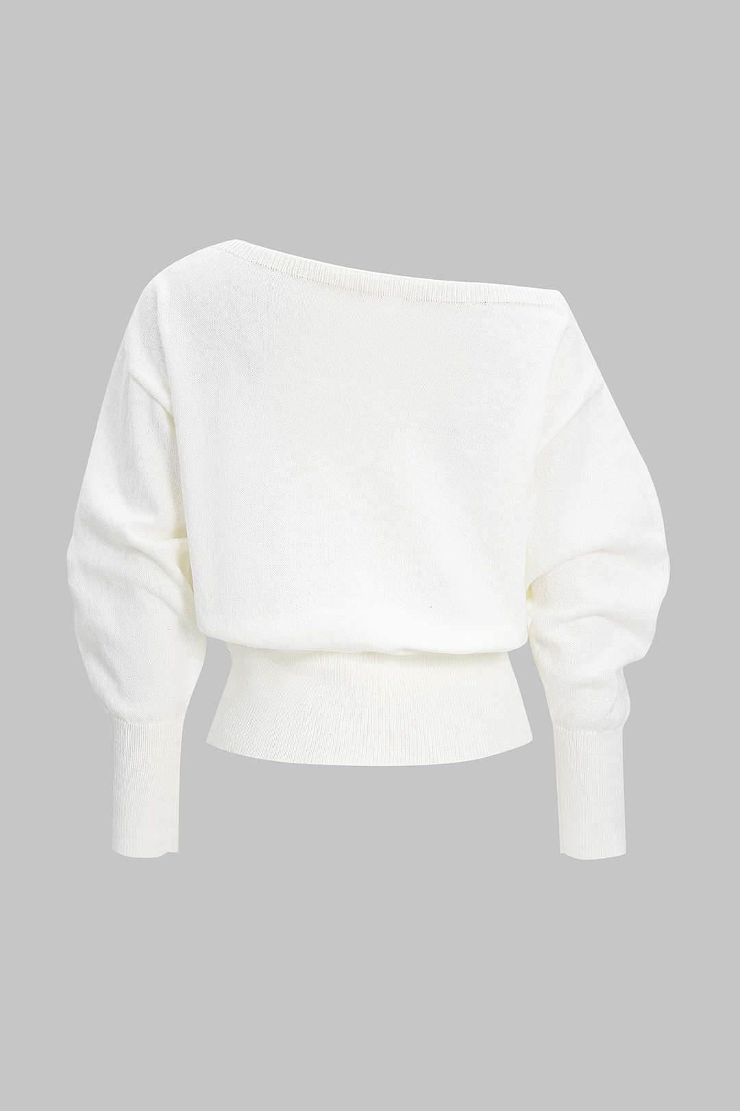 Knit Asymmetrical Long-Sleeve Top - Image 2