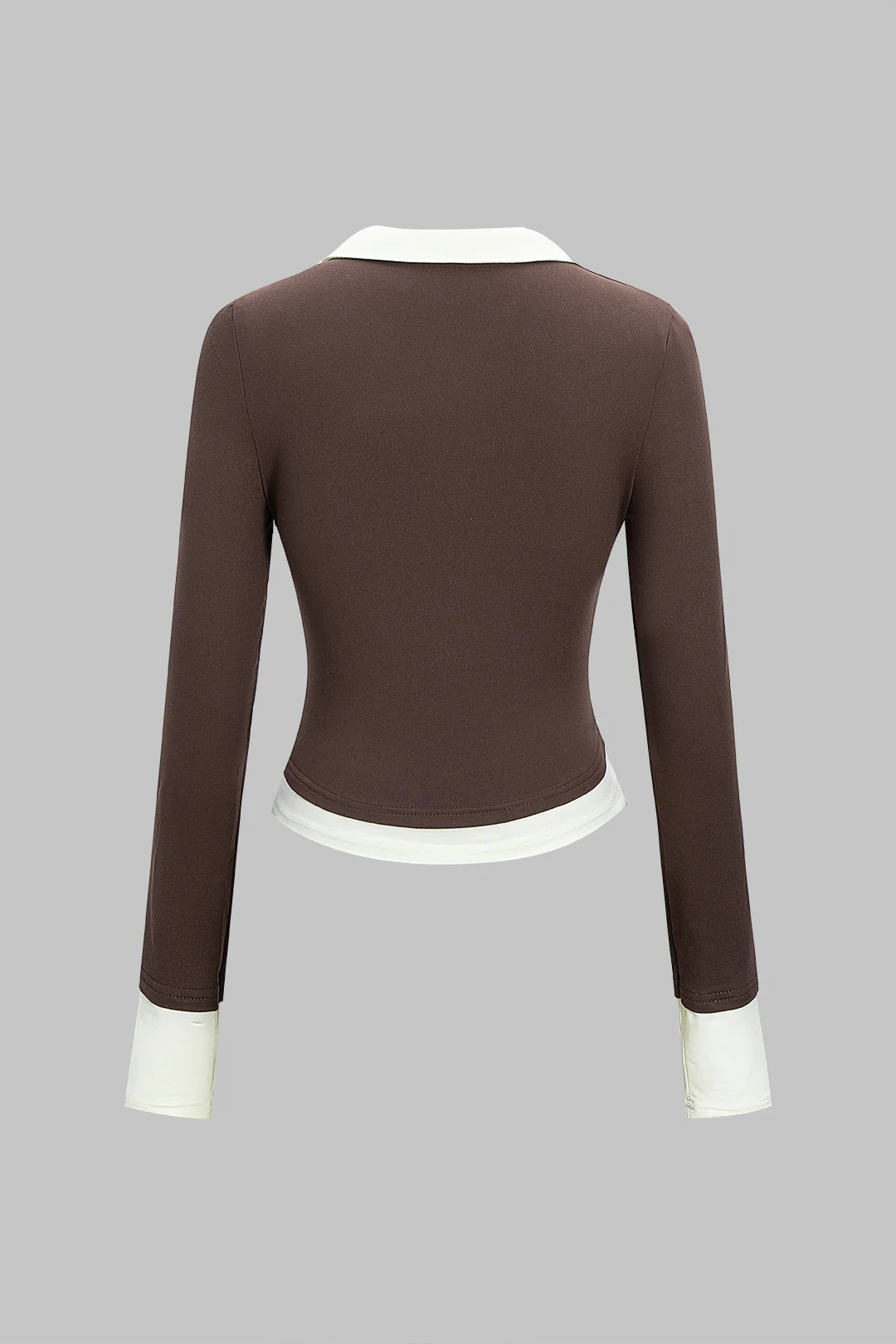 Contarst Polo Long-Sleeve Top - Image 2