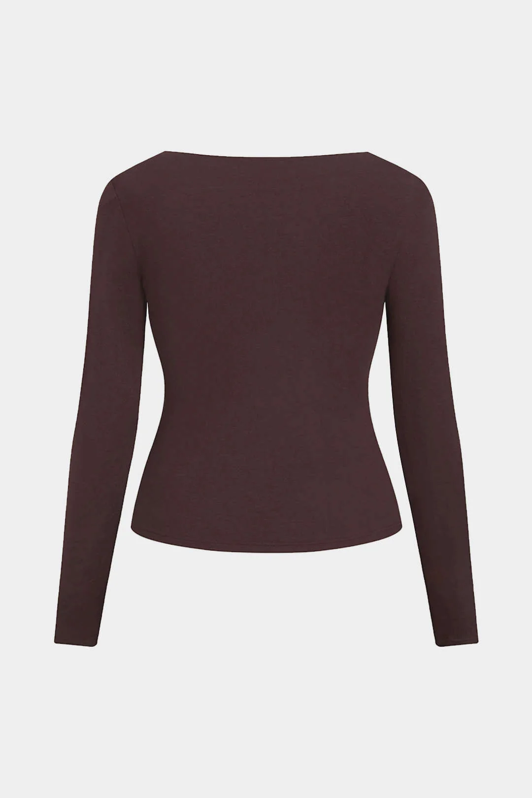 Plus Size Asymmetrical Neck Long-Sleeve Top - Image 2