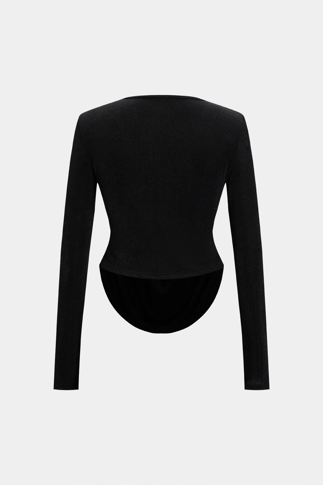Draped Cowl Neck Ruched Long-Sleeve Top - Image 2