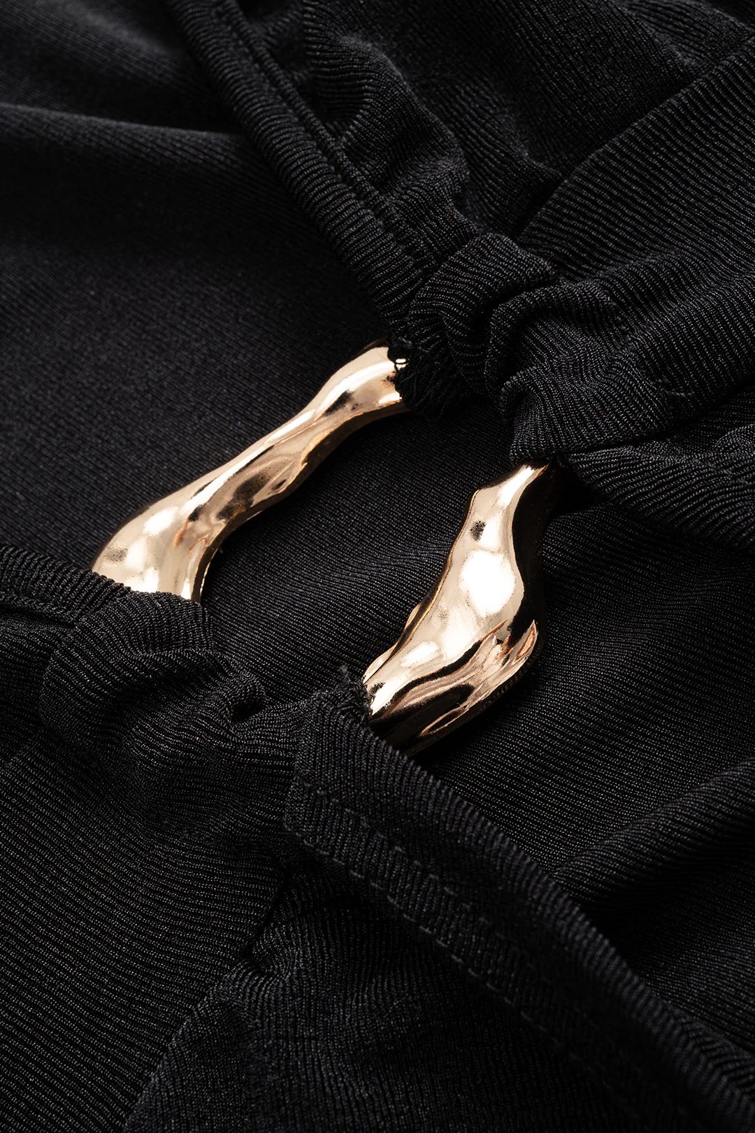 Draped Cowl Neck Ruched Long-Sleeve Top - Image 3