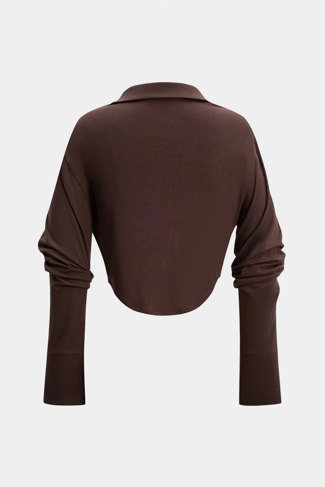 Metallic Chain Draped Cowl Neck Long-Sleeve Top - Image 2
