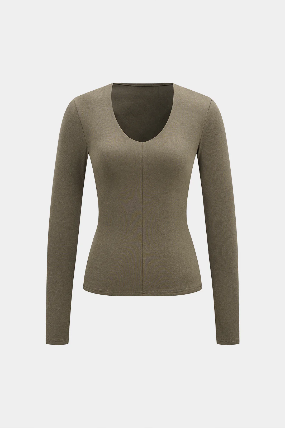 V-Neck Shoulder Pads Long-Sleeve Top - Image 2