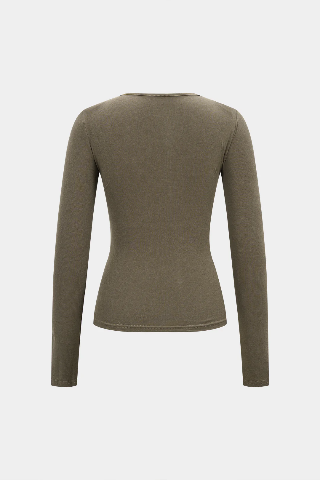 V-Neck Shoulder Pads Long-Sleeve Top - Image 3