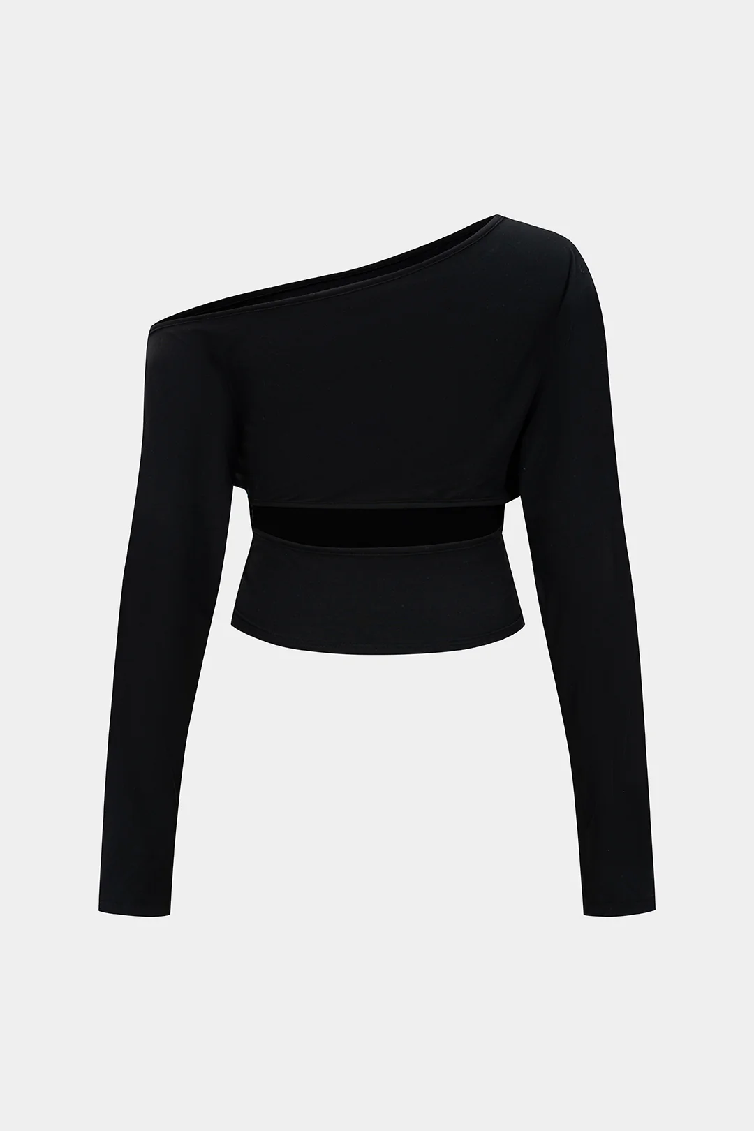 Plus Size One Shoulder Long-Sleeve Top - Image 2