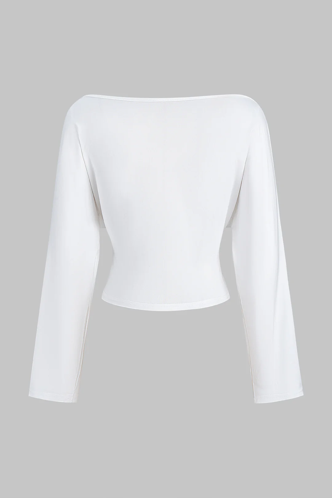 Draped Cowl Neck Ruched Long-Sleeve Top - Image 2
