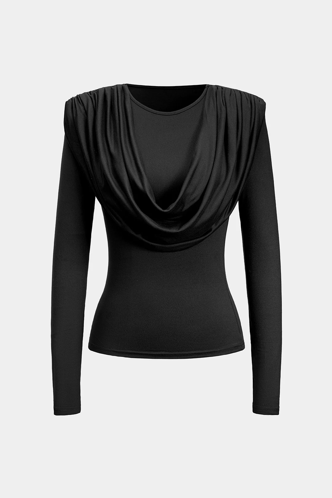 Ruched Round Neck Long-Sleeve Top - Image 5