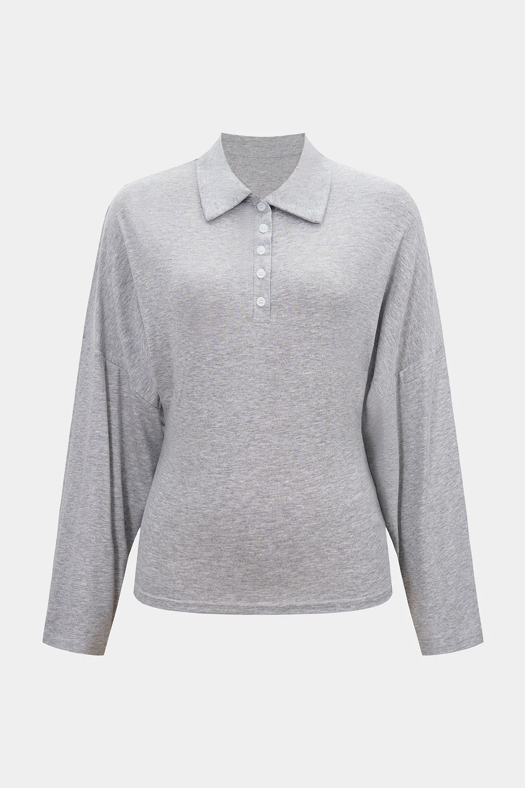 Solid Button Long-Sleeve Top - Image 2