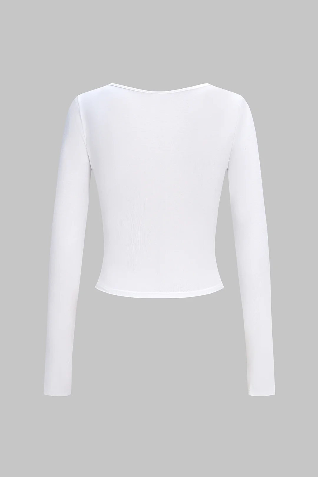 V-Neck Ruched Long-Sleeve Top - Image 2
