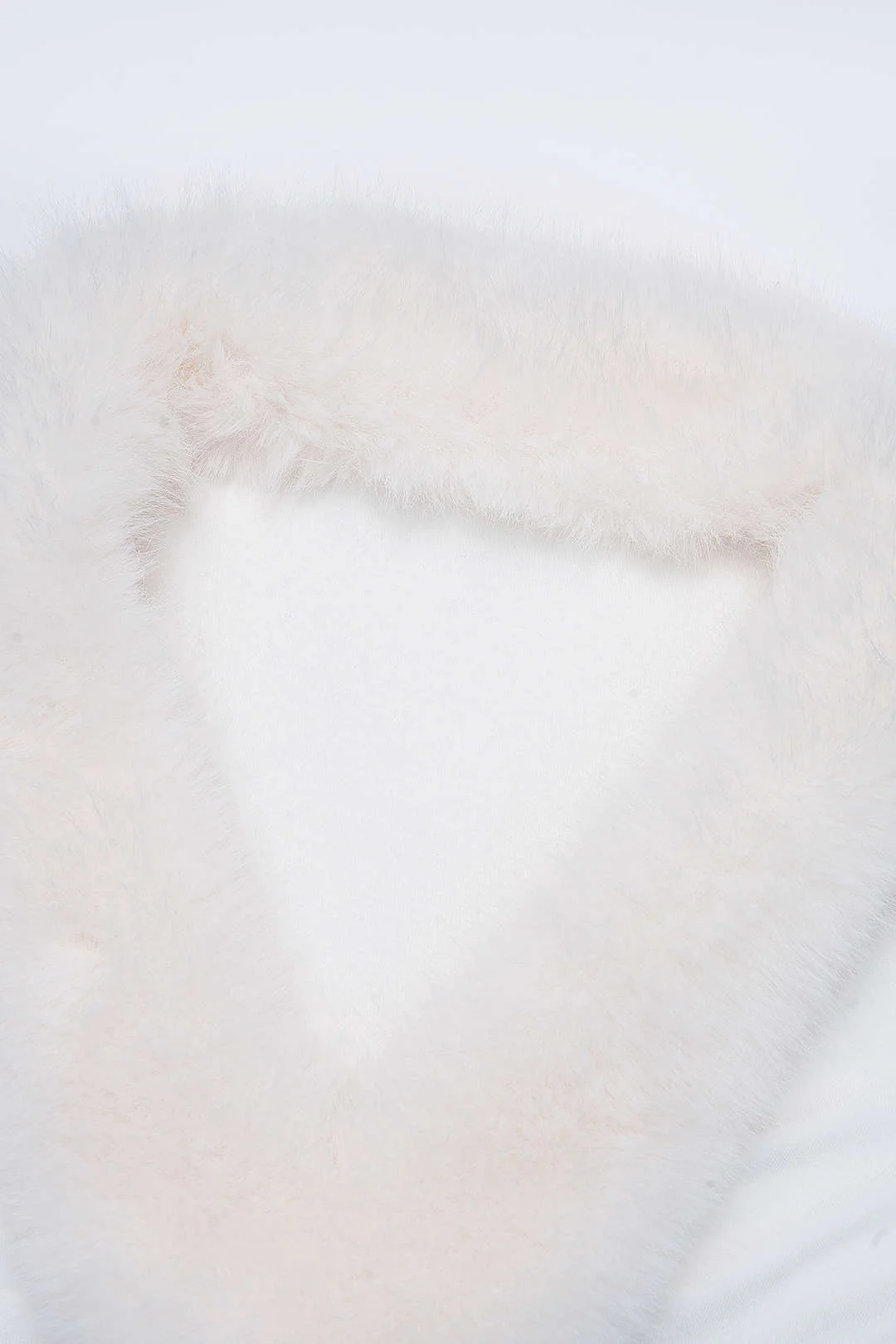 Patchwork Faux Fur Collar Long-Sleeve Top - Image 6
