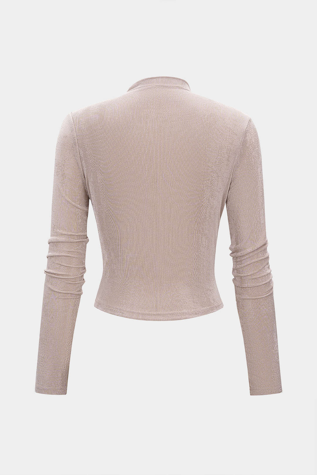 Ruched Wrinkle Long Sleeve Top - Image 2