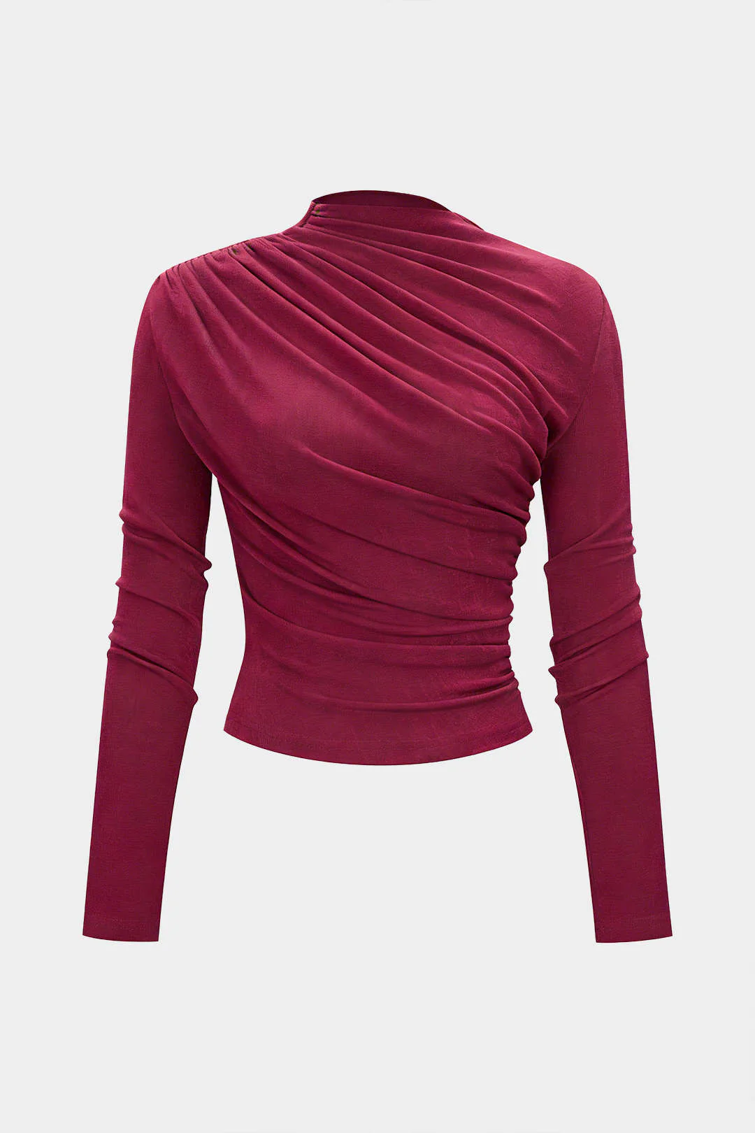 Ruched Wrinkle Long Sleeve Top - Image 4