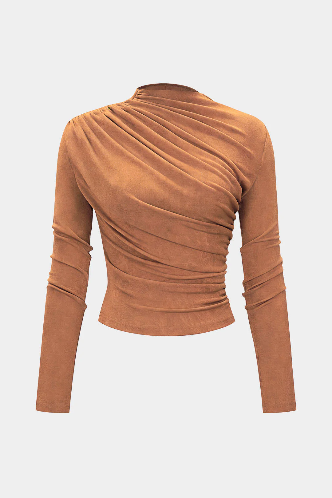Ruched Wrinkle Long Sleeve Top - Image 6