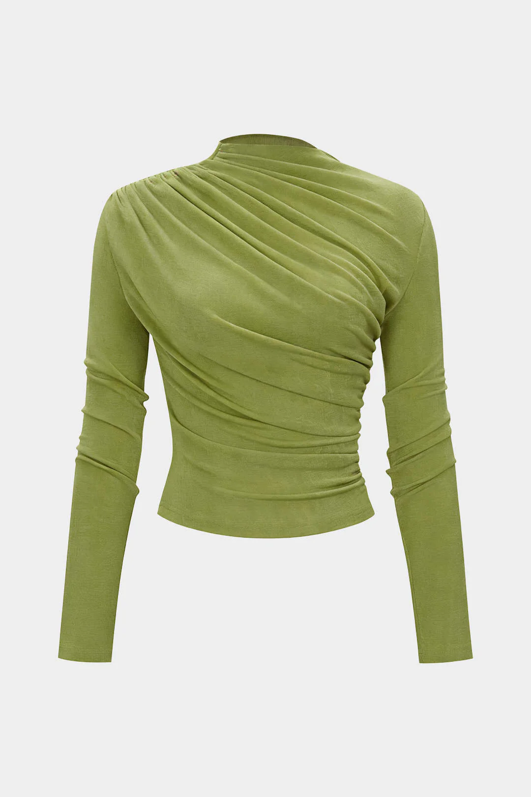 Ruched Wrinkle Long Sleeve Top - Image 7