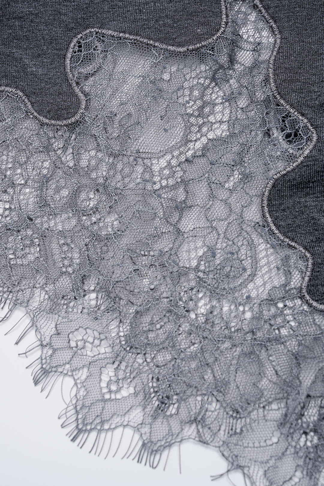 Mock Neck Lace Trim Long-Sleeve Top - Image 3