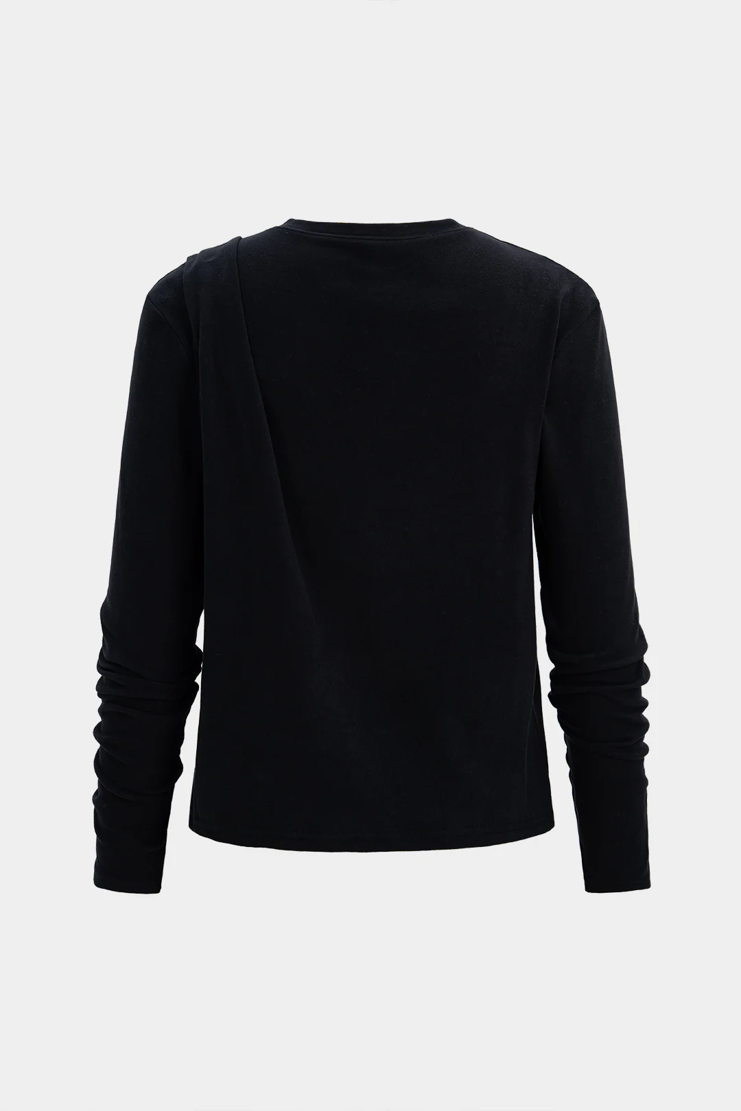 Round Neck Asymmetrical Long-Sleeve Top - Image 2