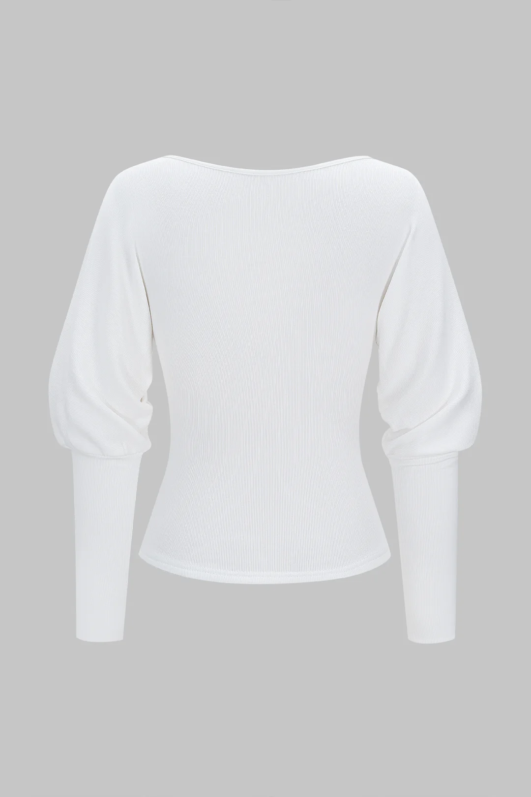 V-Neck Ruched Long-Sleeve Sweatshirt - Image 2