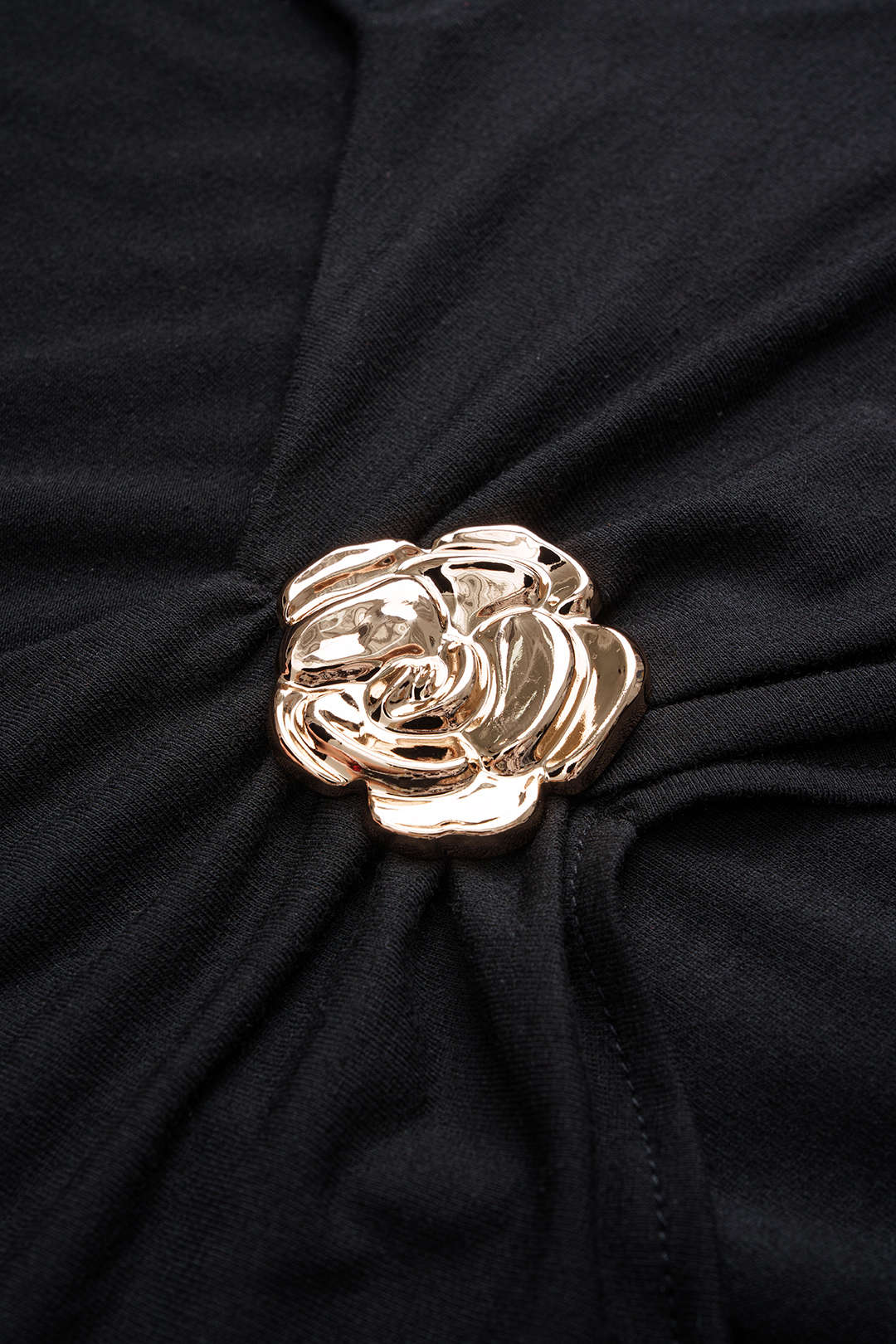 Metallic Decor Ruched Long-Sleeve Top - Image 3