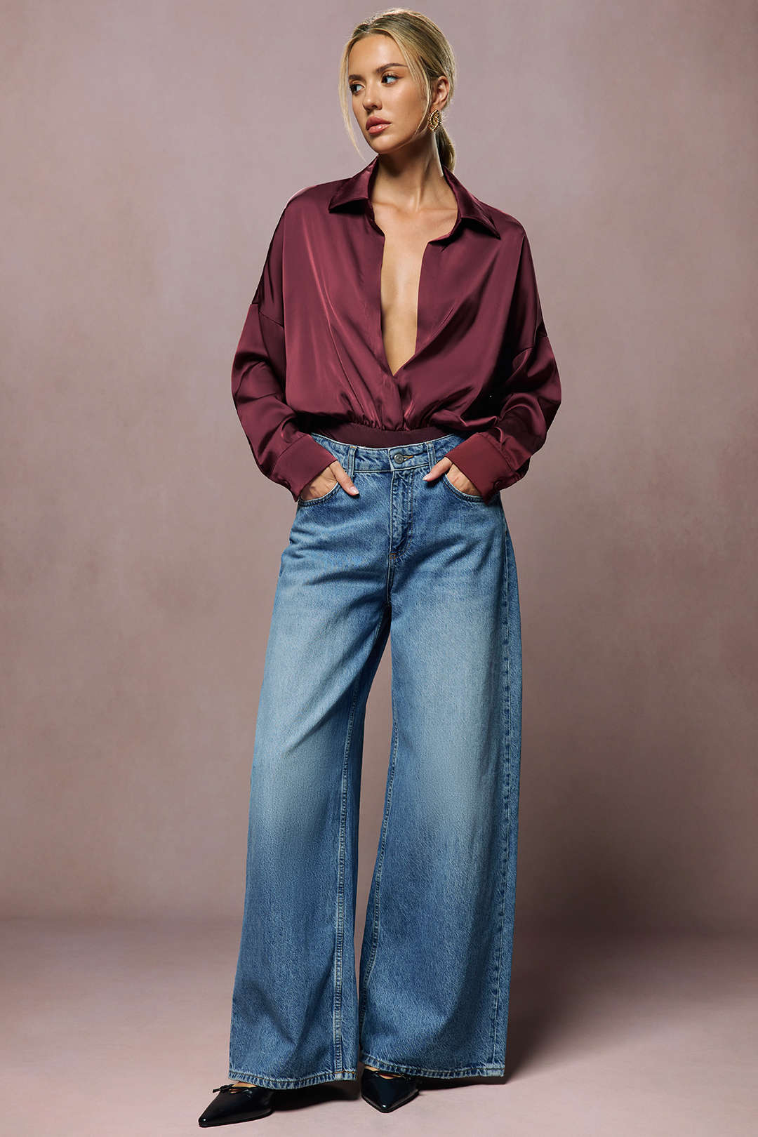 Patchwork Satin Bodysuit - Image 9