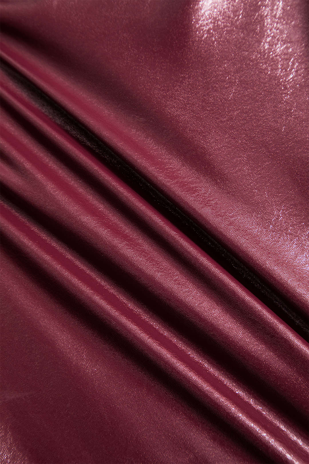 Basic Solid Faux Leather Bodysuit - Image 3