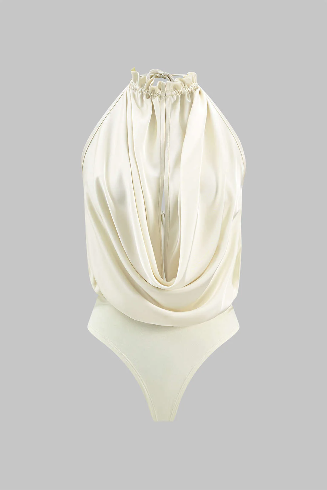 Satin Backless Tie-Up Sleeveless Bodysuit - Image 4