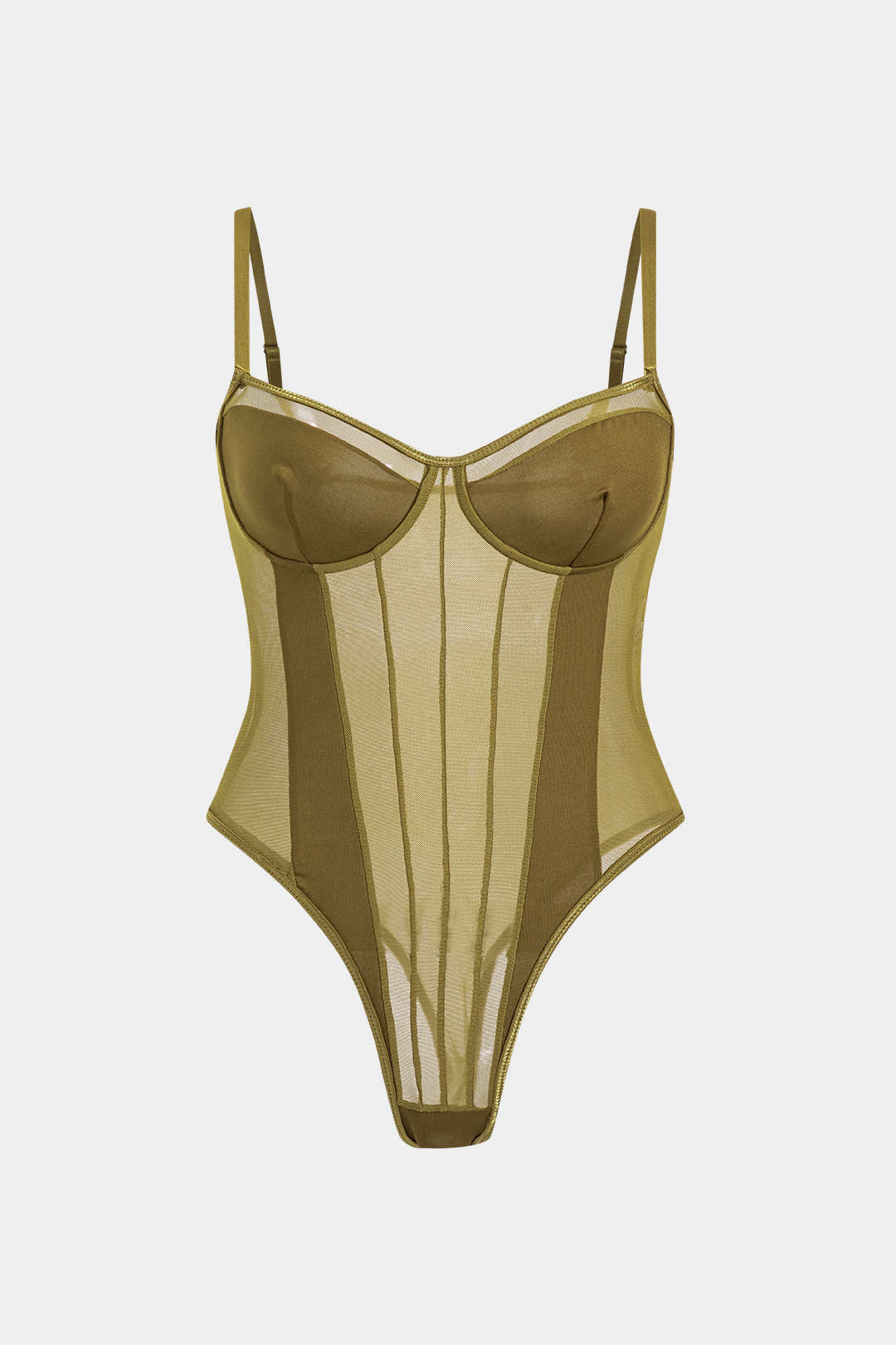 Plus Size Mesh Corset Slip Bodysuit - Image 14