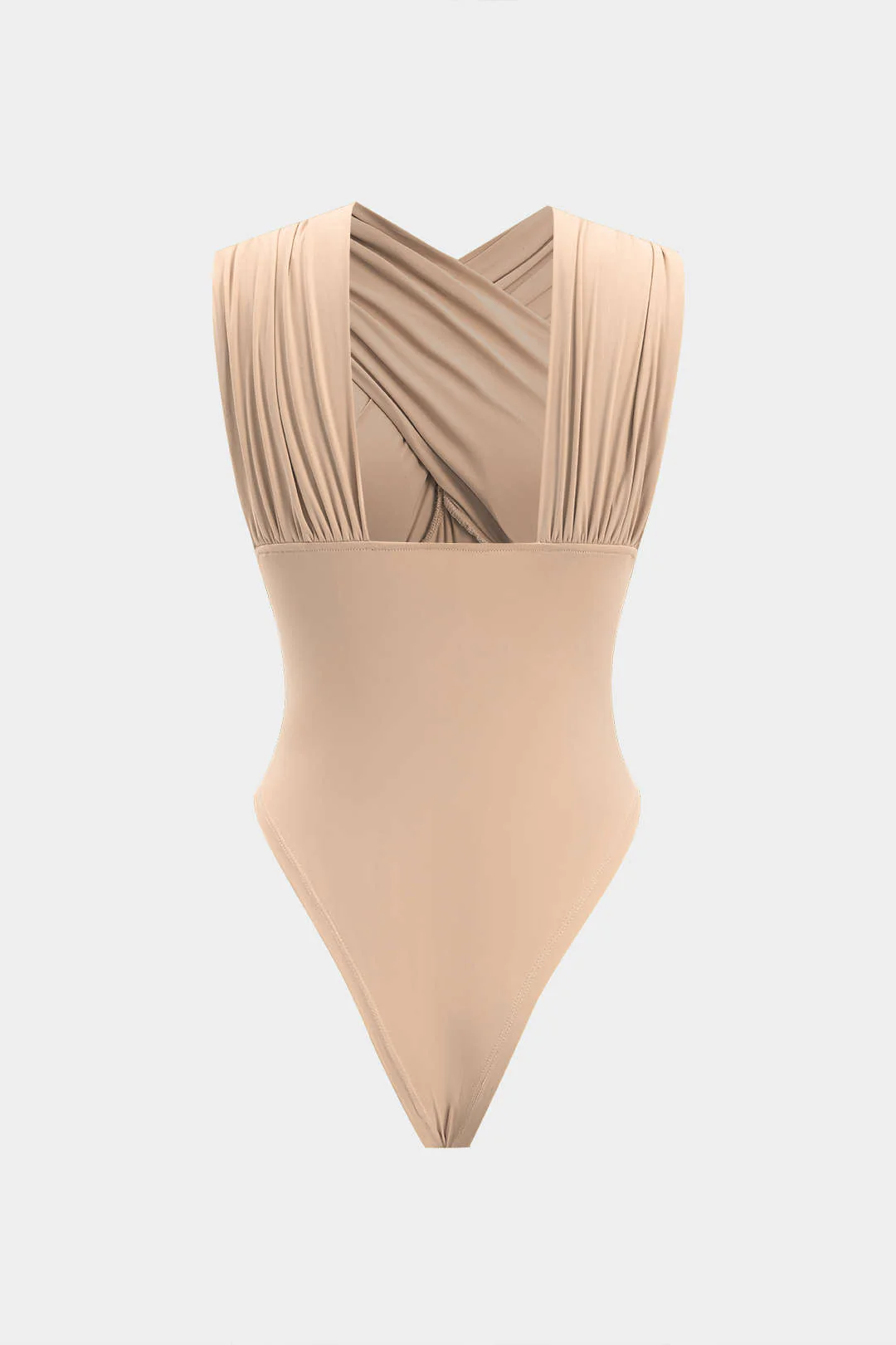 Ruched Crossed Backless Bustier Bodysuit - Image 11