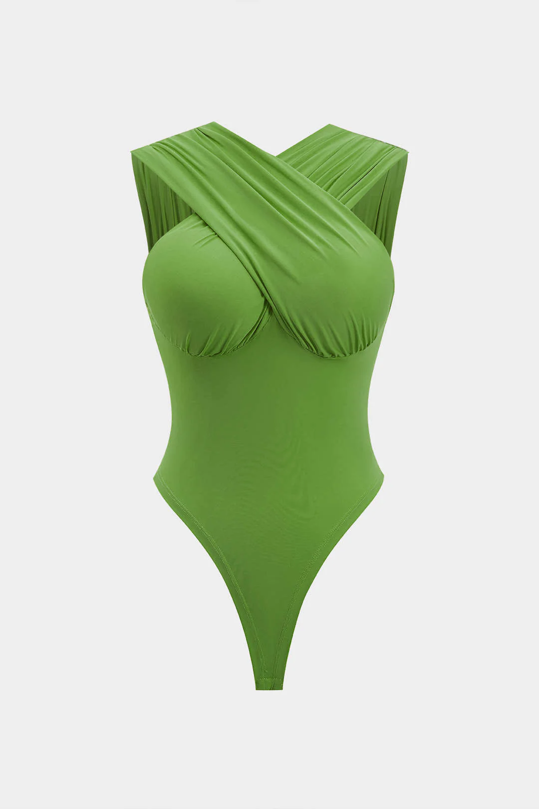 Ruched Crossed Backless Bustier Bodysuit - Image 12