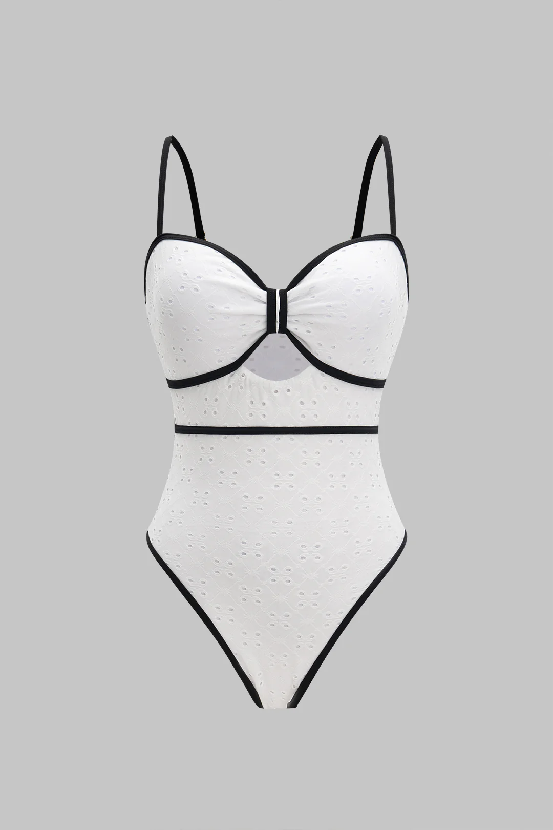 Embroidery Hollow Out One-Piece Swimsuit