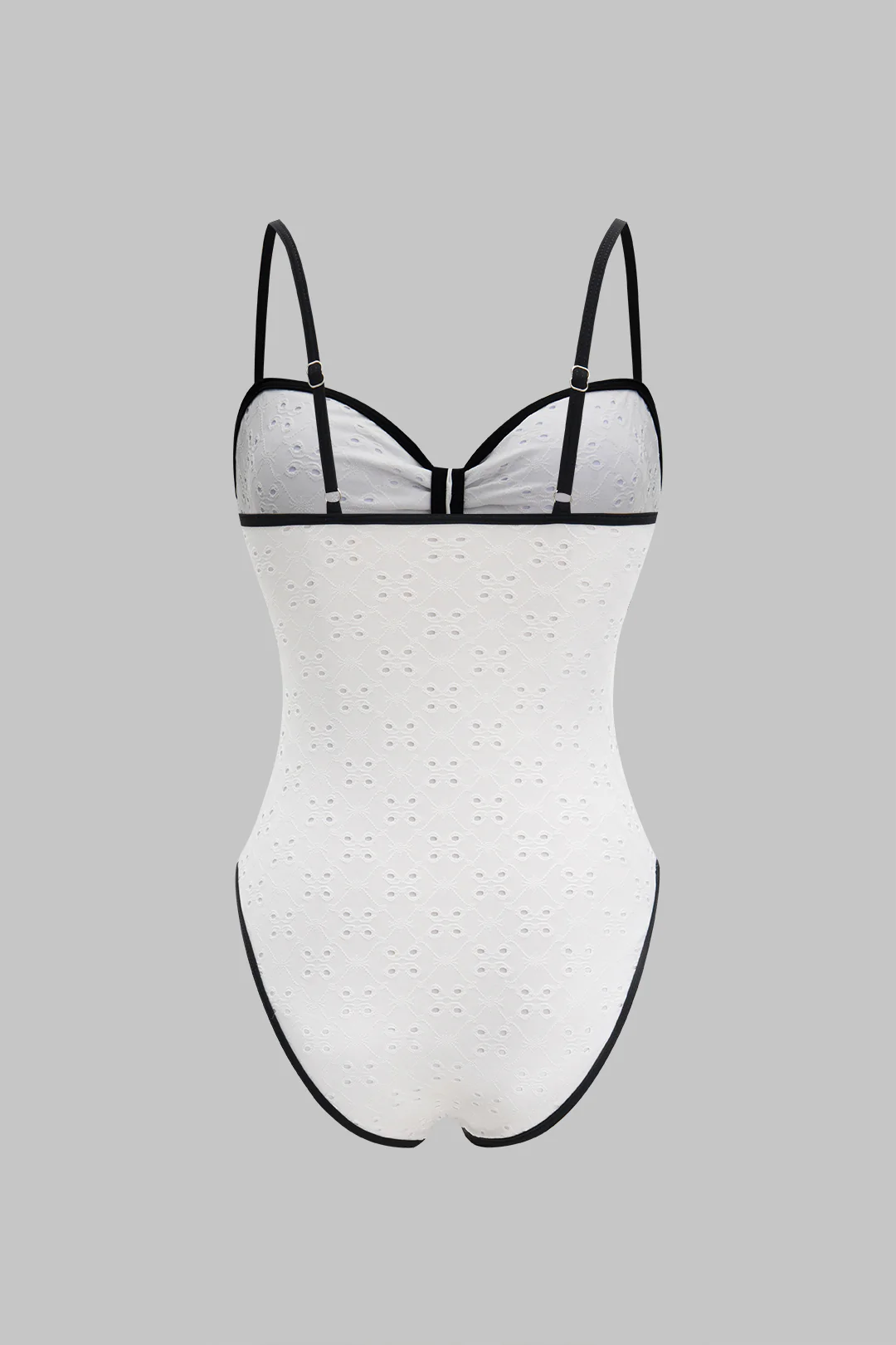 Embroidery Hollow Out One-Piece Swimsuit - Image 2