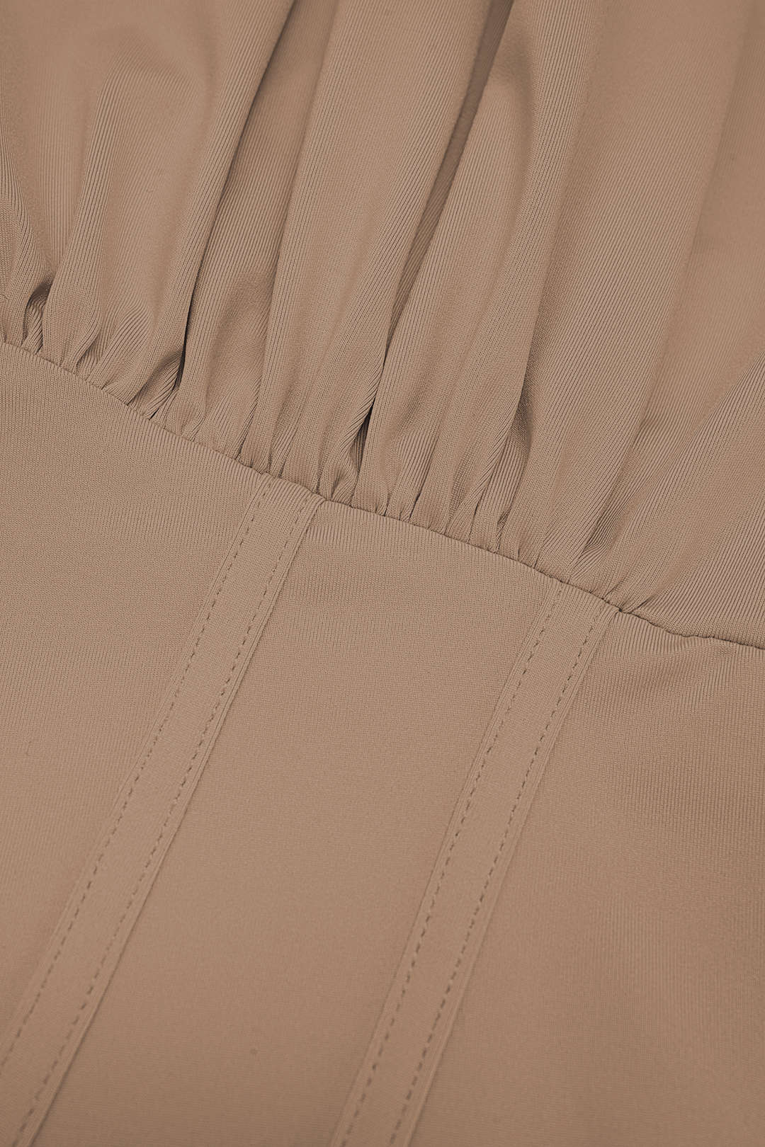 Asymmetrical Ruched Corset Zipper Long-Sleeve Bodysuit - Image 4