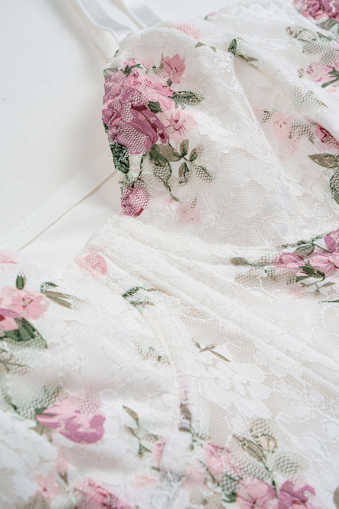 Floral Print Sheer Slip Underwire Sleeveless Bodysuit - Image 3