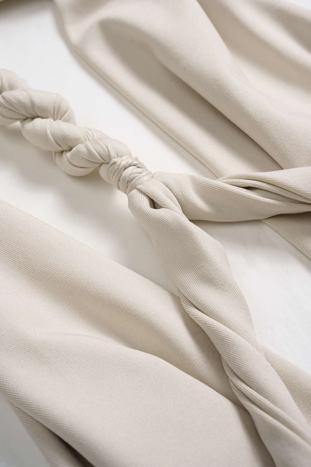 Ruched V-Neck Twist Knot Crossed Sleeveless Bodysuit - Image 3