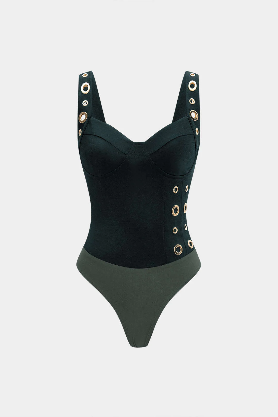 Metallic Eyelet Tank Sleeveless Bodysuit - Image 10