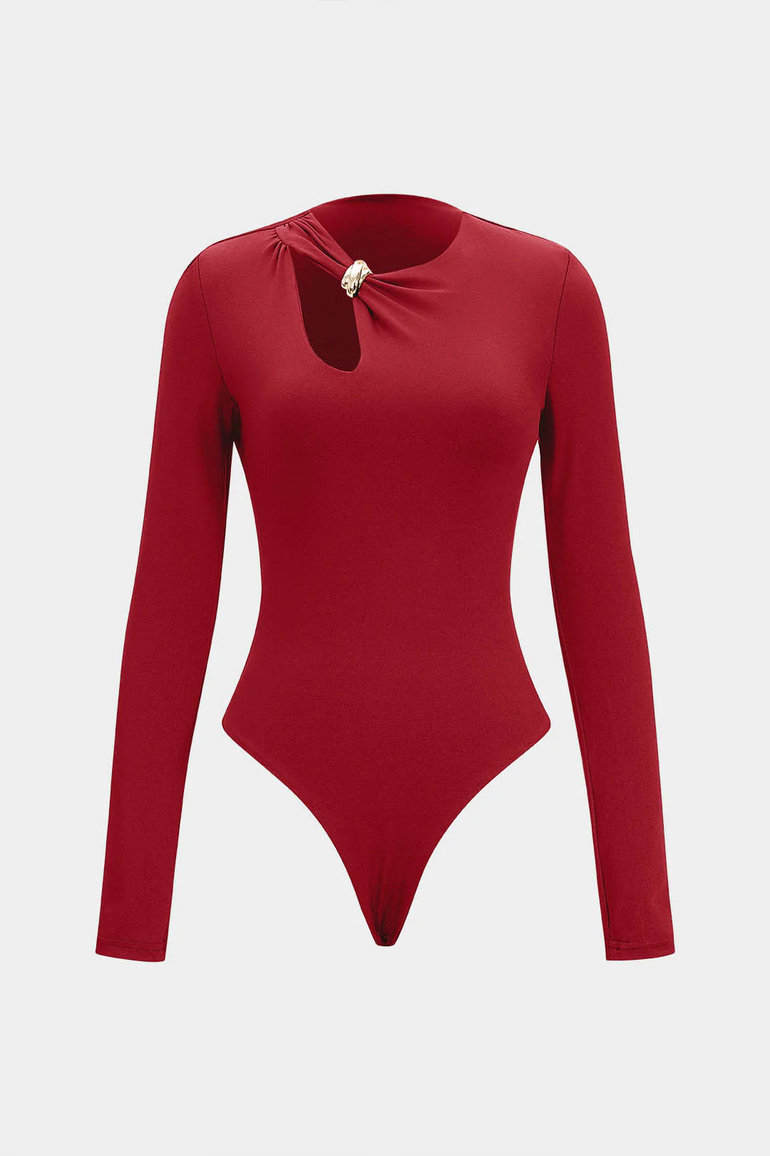 Metallic Cut Out Long Sleeve Bodysuit - Image 5