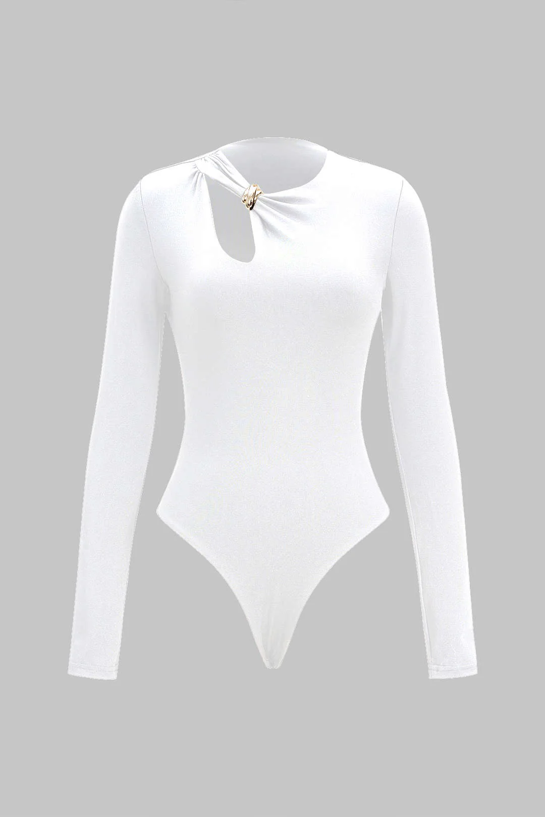 Metallic Cut Out Long Sleeve Bodysuit - Image 6