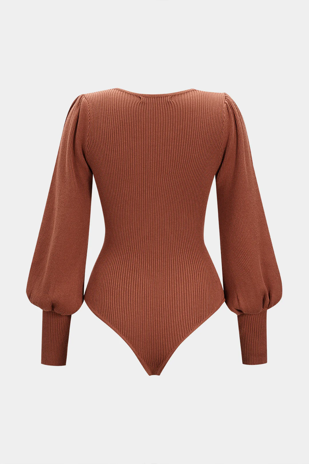 Ruched Ribbed Long Sleeve Bodysuit - Image 2