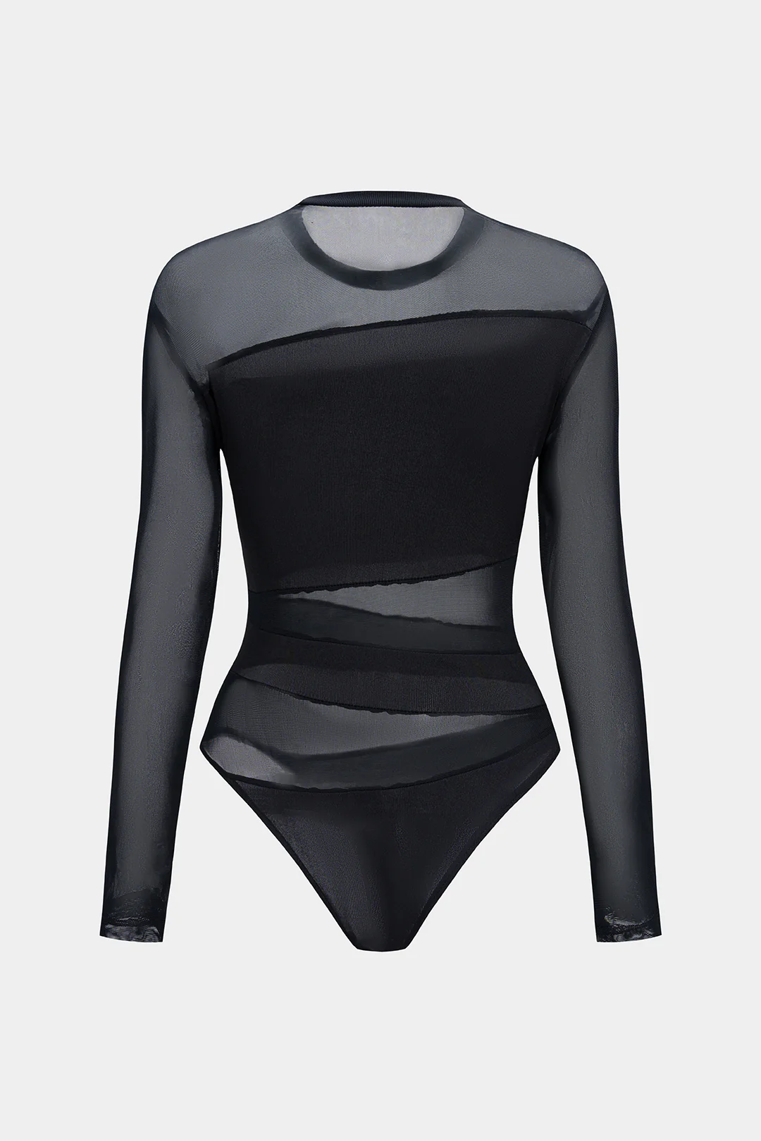 Sheer Mesh Cut Out Long Sleeve Bodysuit - Image 2