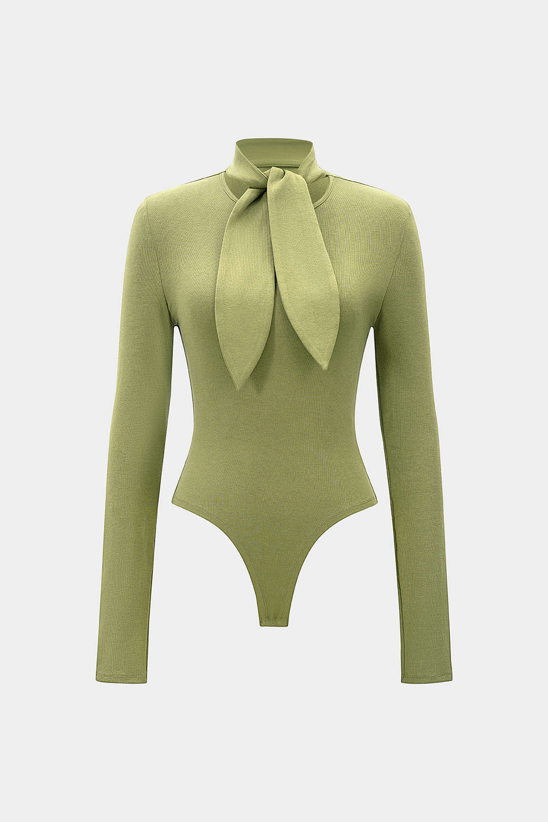 Round Neck Tie Front Long-Sleeve Bodysuit - Image 10