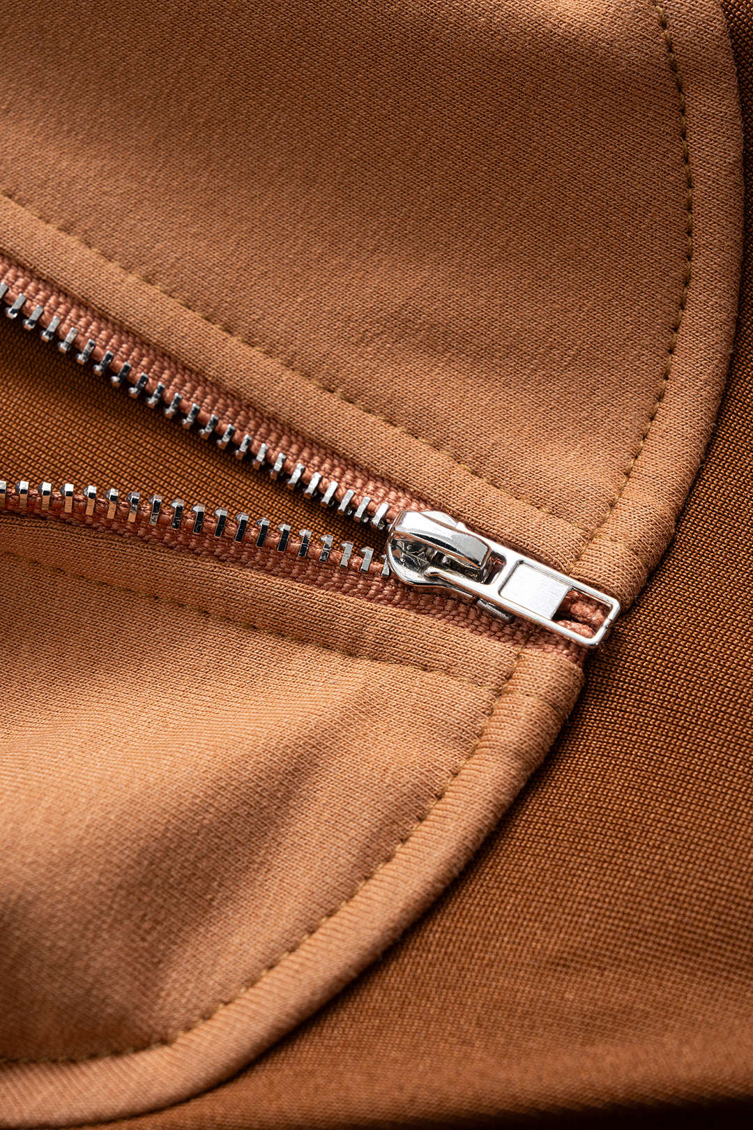 Contrast Hooded Zipper Drawstrings Long-Sleeve Bodysuit - Image 4