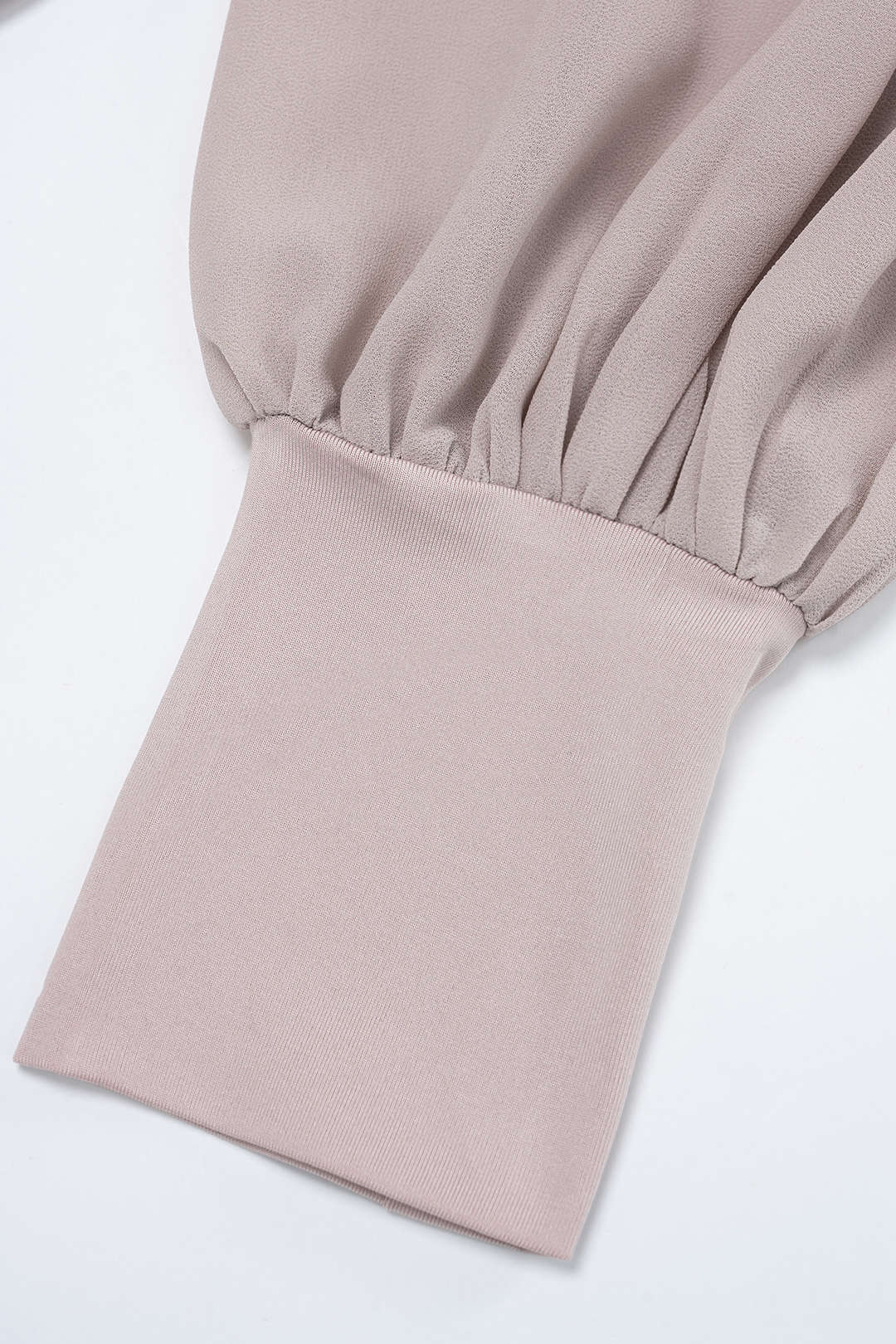 Chiffon Patchwork Mock Neck Backless Long Sleeve Bodysuit - Image 3