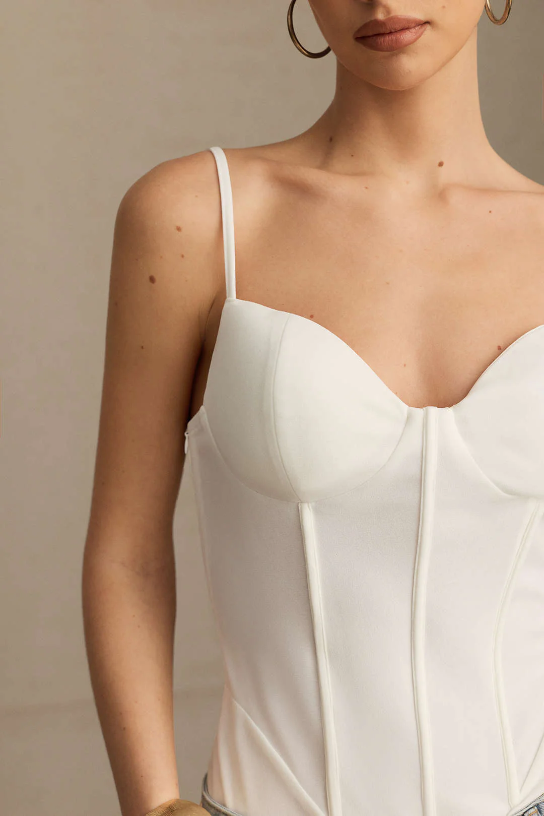 Solid Corset Sleeveless Bodysuit - Image 3