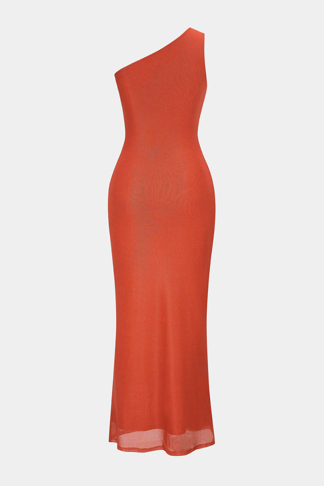 Floral Print Mesh One Shoulder Twist Knot Sleeveless Maxi Dress - Image 2
