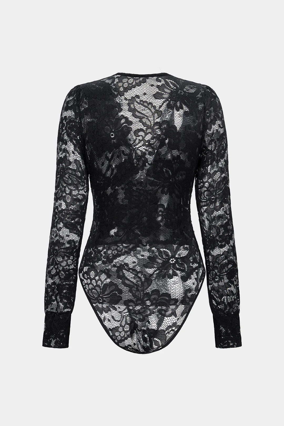 Lace V-Neck Long Sleeve Bodysuit - Image 2