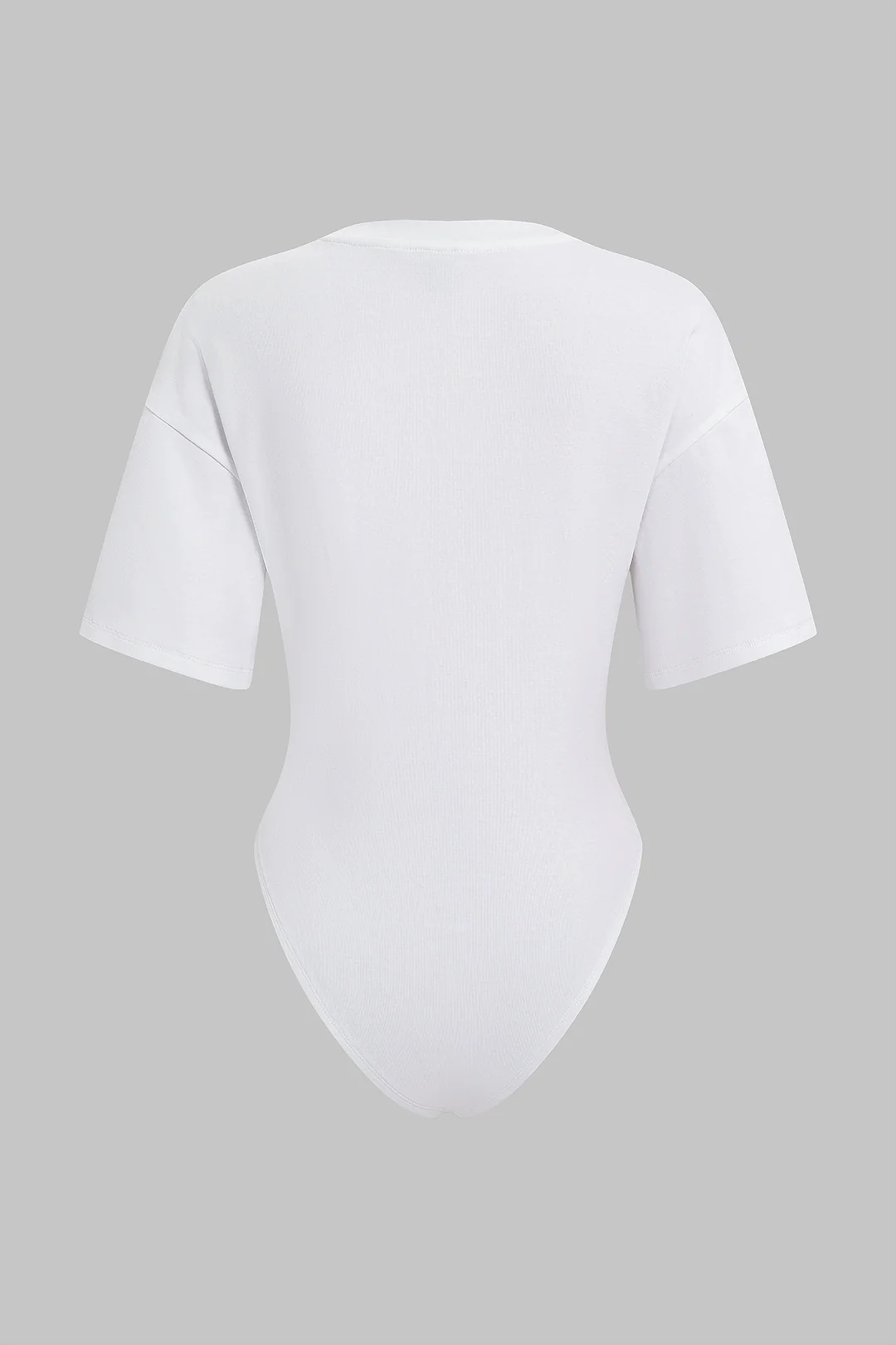 Coconut Palm Letter Print Round Neck Short Sleeve Bodysuit - Image 2