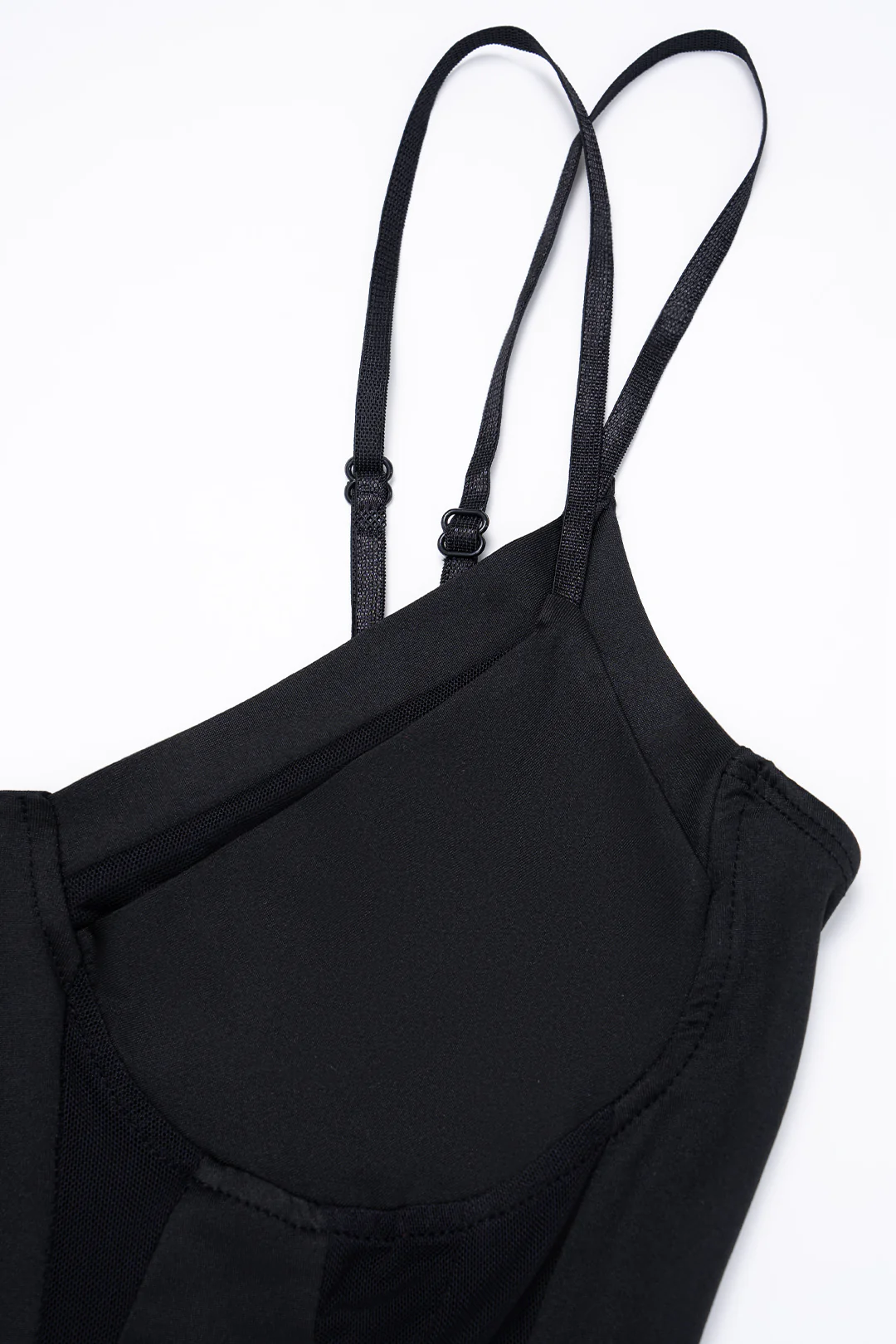 Patchwork Mesh V-Neck Sleeveless Bodysuit - Image 3