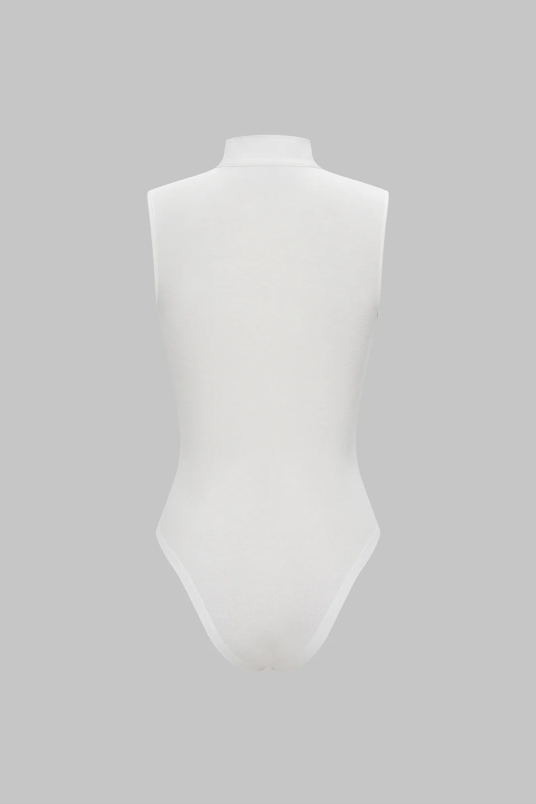 Solid Tie-Up Sleeveless Bodysuit - Image 2
