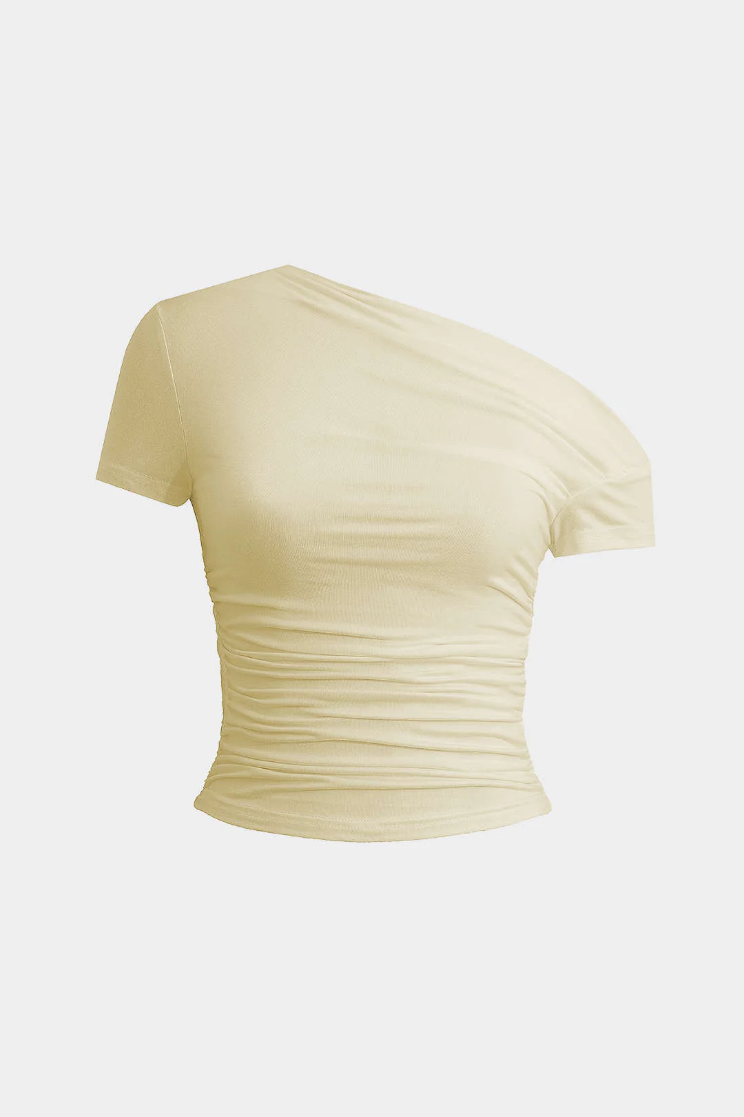 Basic Asymmetrical Ruched T-shirt - Image 8