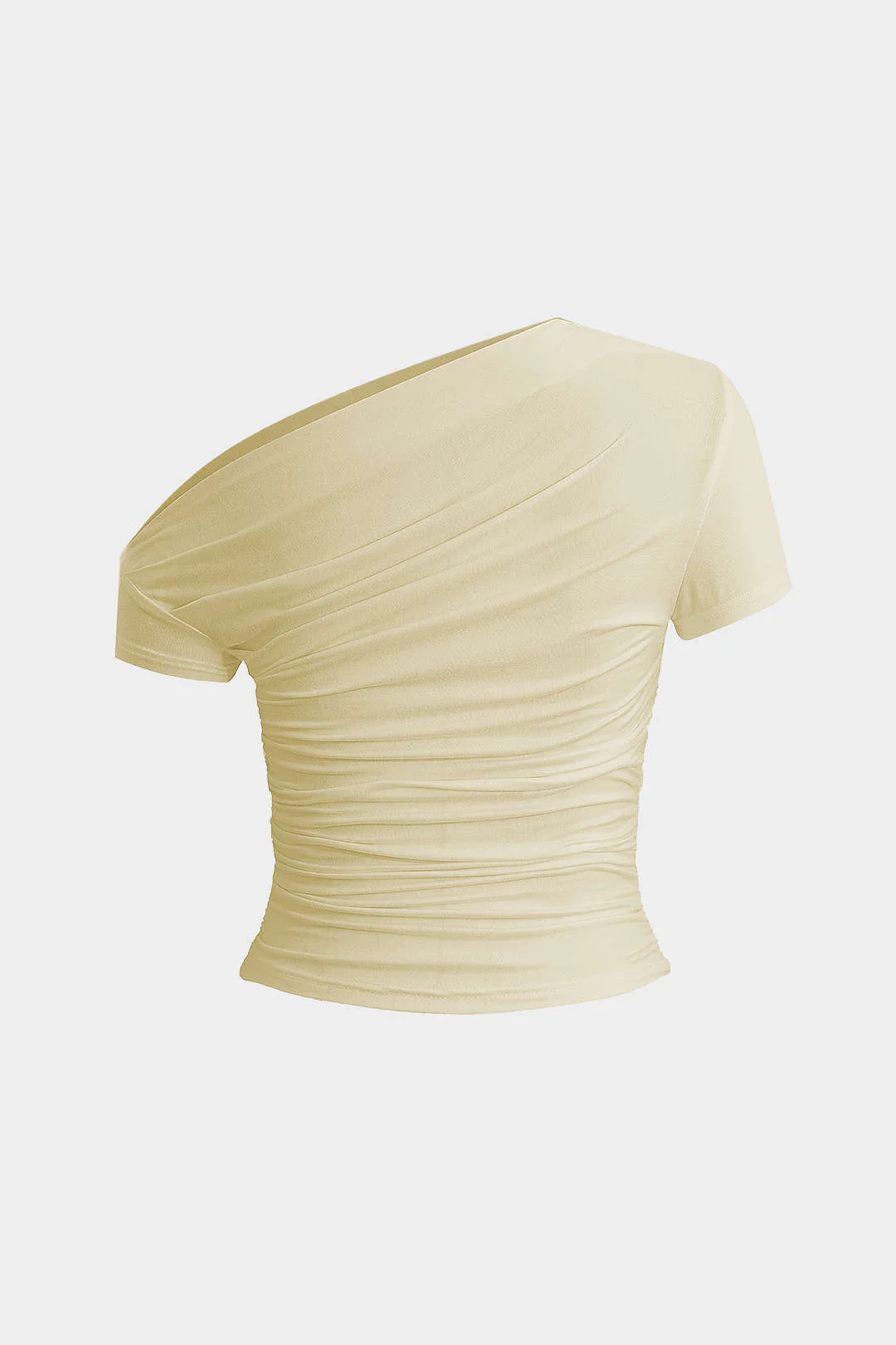 Basic Asymmetrical Ruched T-shirt - Image 9