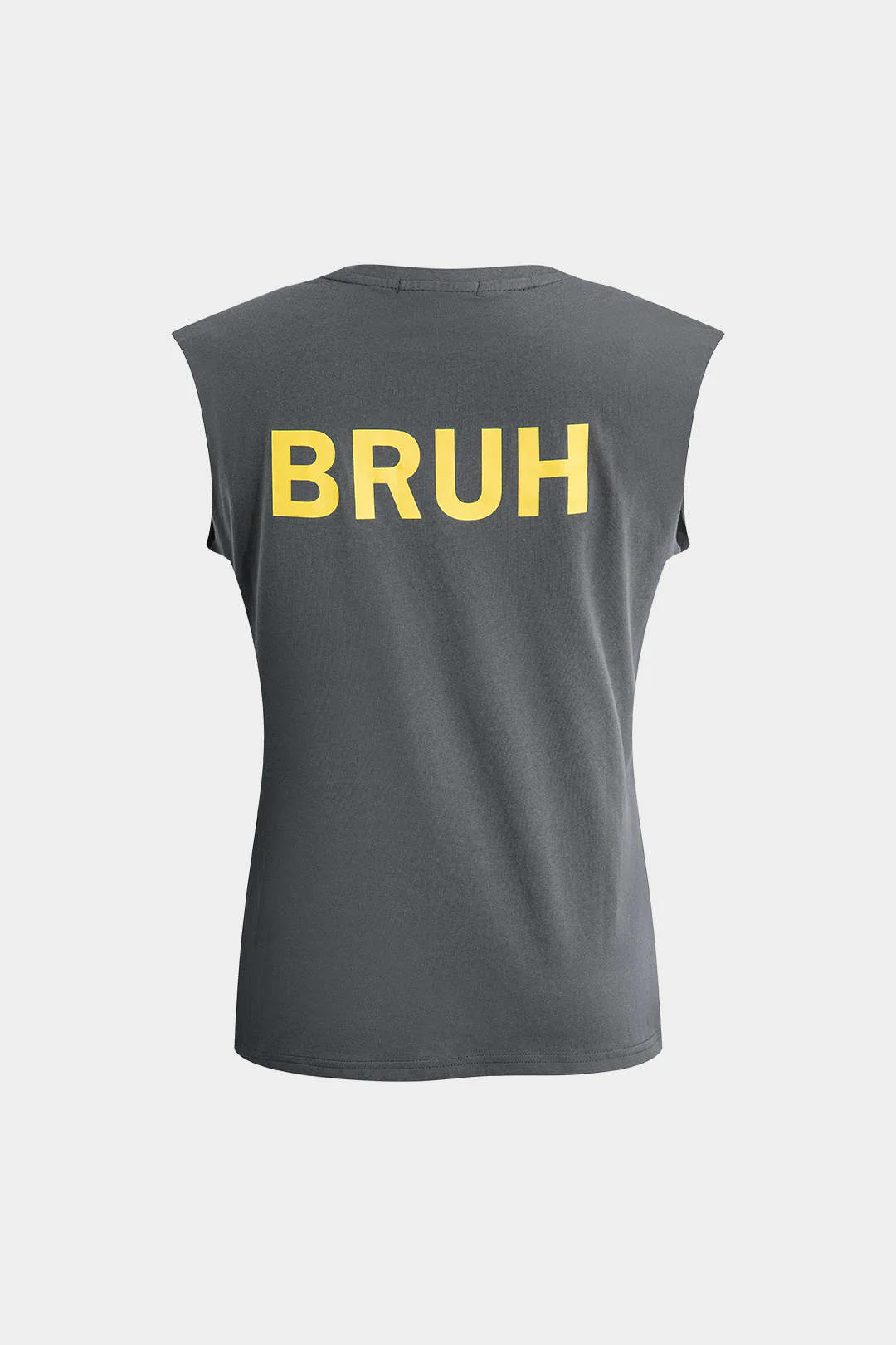 Bruh Print Sleeveless T-shirt - Image 3